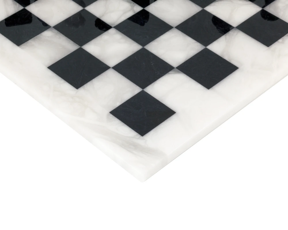 Black And White Alabaster Chess Set 14.5 Inches 5 Black And White Alabaster Chess Set 14.5 Inches - Image 5