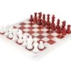 Red And White Alabaster Chess Set 14.5 Inches