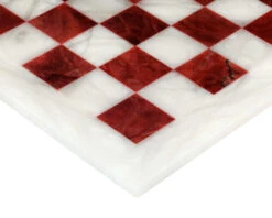 Red And White Alabaster Chess Set 14.5 Inches -Chess Shop 14MF1 REDWHT 04
