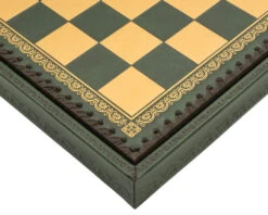 The Italian Verde 13.75 Inch Chess Cabinet With Removable Lid, Backgammon Board, Dice And Draughts