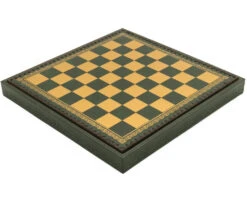 The Italian Verde 13.75 Inch Chess Cabinet With Removable Lid, Backgammon Board, Dice And Draughts -Chess Shop 219GV 04