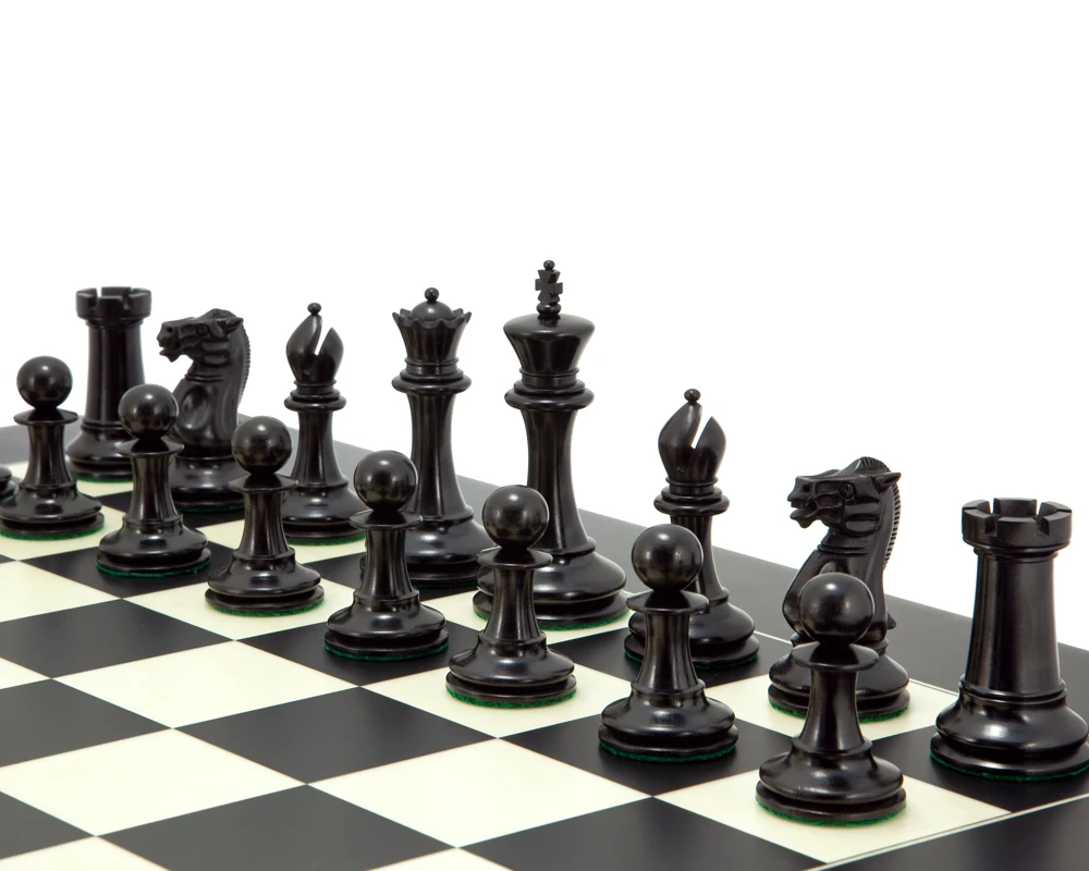 Old English Elite Ebony And Black Luxury Chess Set 2 Old English Elite Ebony And Black Luxury Chess Set - Image 2