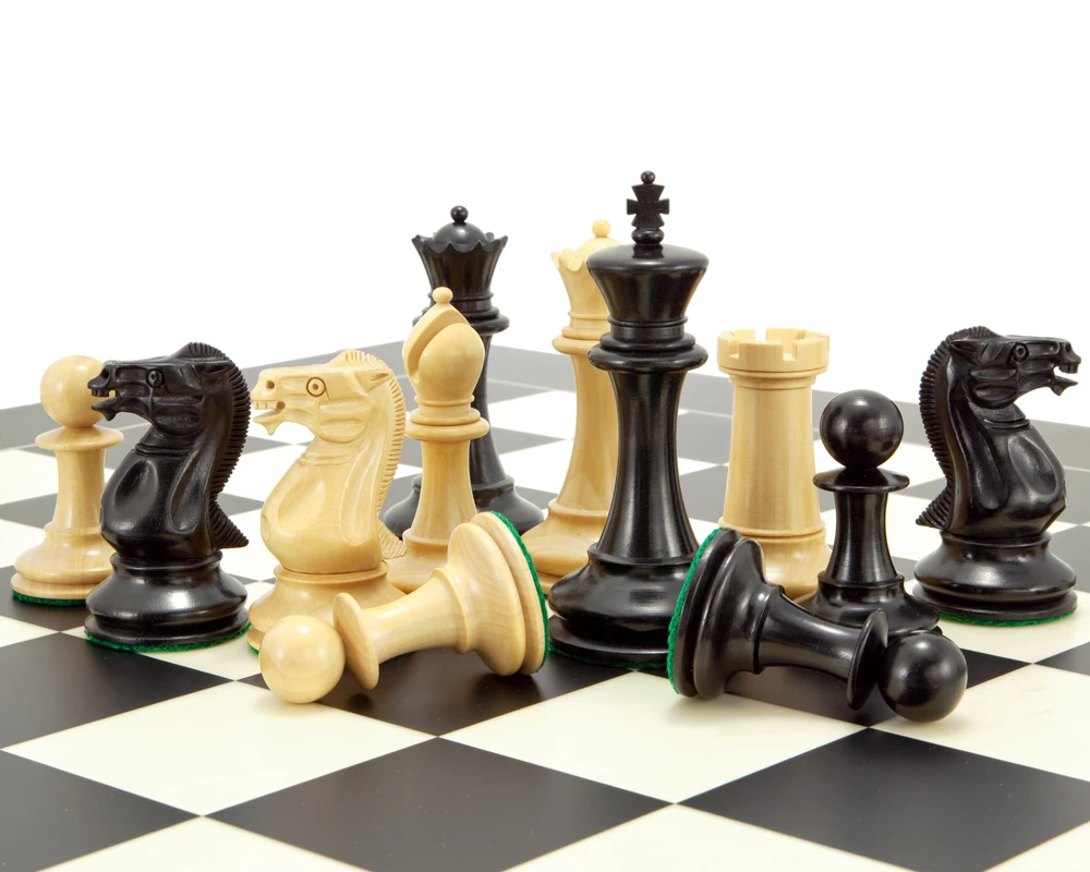 Old English Elite Ebony And Black Luxury Chess Set 6 Old English Elite Ebony And Black Luxury Chess Set - Image 6
