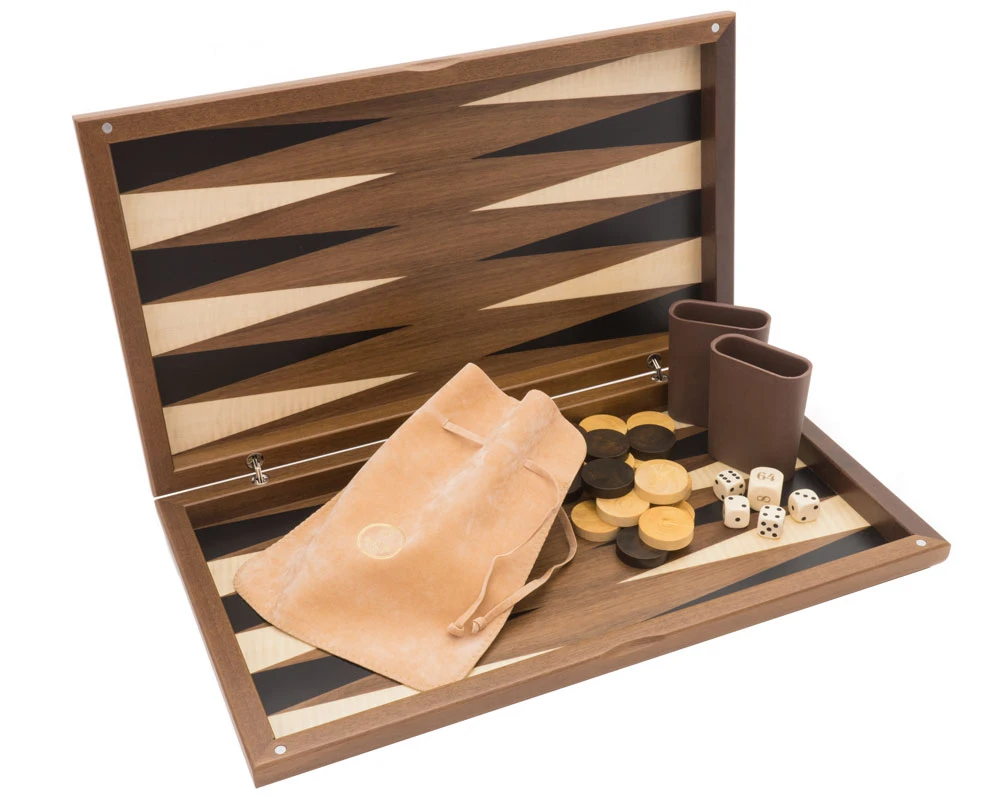 The Dal Negro Walnut Deluxe Backgammon Set 1 The Dal Negro Walnut Deluxe Backgammon Set