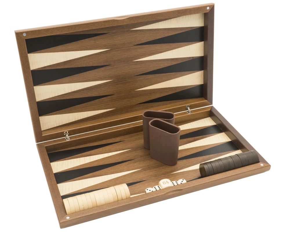 The Dal Negro Walnut Deluxe Backgammon Set 3 The Dal Negro Walnut Deluxe Backgammon Set - Image 3