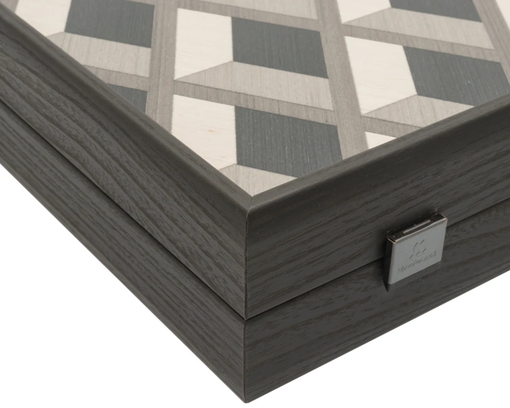 The Manopoulos Grey Oak And Platinum Luxury Backgammon Set With Vinyl Deluxe Cups 3 The Manopoulos Grey Oak And Platinum Luxury Backgammon Set With Vinyl Deluxe Cups - Image 3