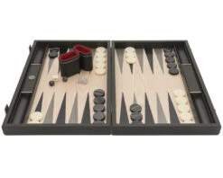 The Manopoulos Grey Oak And Platinum Luxury Backgammon Set With Vinyl Deluxe Cups 12 The Manopoulos Grey Oak And Platinum Luxury Backgammon Set With Vinyl Deluxe Cups -Chess Shop B3D1 05