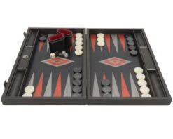 The Manopoulos Black Oak Argento Backgammon Set With Vinyl Deluxe Cups 12 The Manopoulos Black Oak Argento Backgammon Set With Vinyl Deluxe Cups -Chess Shop BGB1 05