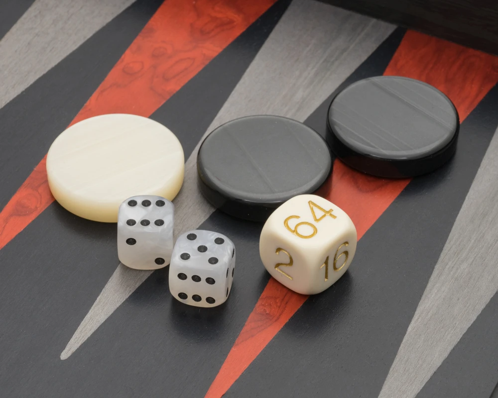 The Manopoulos Black Oak Argento Backgammon Set With Vinyl Deluxe Cups 7 The Manopoulos Black Oak Argento Backgammon Set With Vinyl Deluxe Cups - Image 7