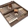 The Manopoulos Natural Burl And Wenge Luxury Backgammon Set With Luxury Cups
