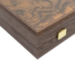 The Manopoulos Natural Burl And Wenge Luxury Backgammon Set With Luxury Cups -Chess Shop BWV1 02