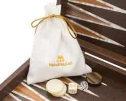 The Manopoulos Natural Burl And Wenge Luxury Backgammon Set With Luxury Cups -Chess Shop BWV1 03