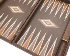 The Manopoulos Natural Burl And Wenge Luxury Backgammon Set With Luxury Cups -Chess Shop BWV1 06