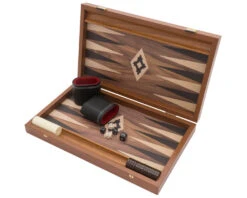 The Manopoulos Walnut Black And Oak Club Compact Backgammon Set With Vinyl Deluxe Cups 12 The Manopoulos Walnut Black And Oak Club Compact Backgammon Set With Vinyl Deluxe Cups -Chess Shop BXL2KK 05