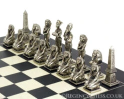 Egyptian Series Brass And Nickel Figurative Chess Pieces 10 Egyptian Series Brass And Nickel Figurative Chess Pieces -Chess Shop IT55M 03