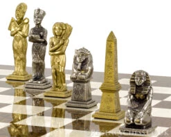 Egyptian Series Brass And Nickel Figurative Chess Pieces 12 Egyptian Series Brass And Nickel Figurative Chess Pieces -Chess Shop IT55M 05