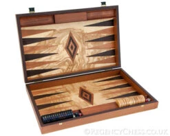 Manopoulos Luxury Olive Wood Burl Backgammon Set -Chess Shop MANBE 1 02