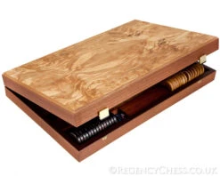 Manopoulos Luxury Olive Wood Burl Backgammon Set -Chess Shop MANBE 1 04