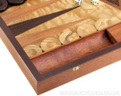 Manopoulos Luxury Olive Wood Burl Backgammon Set -Chess Shop MANBE 1 06