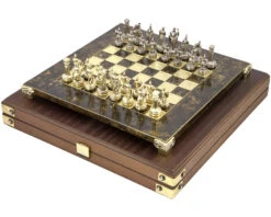 Manopoulos Greek Roman Army Metal Chess Set With Wooden Case - SMALL 9 Manopoulos Greek Roman Army Metal Chess Set With Wooden Case - SMALL -Chess Shop MANS 3 03