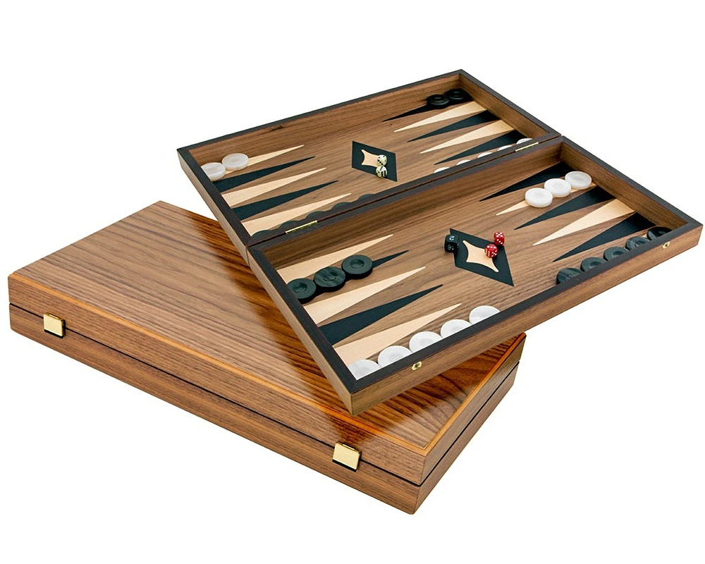 Manopoulos Deluxe Walnut And Maple Backgammon Set 1 Manopoulos Deluxe Walnut And Maple Backgammon Set