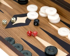 Manopoulos Deluxe Walnut And Maple Backgammon Set 9 Manopoulos Deluxe Walnut And Maple Backgammon Set -Chess Shop MANT 1K 02