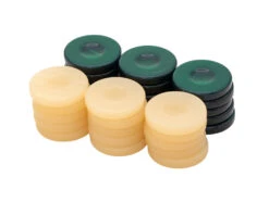 Deluxe Backgammon Stones Green & Ivory 36mm