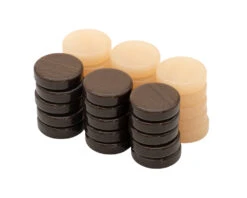 Mother Of Pearl Acrylic Flat Backgammon Stones Brown And Ivory 26mm