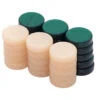 Mother Of Pearl Acrylic Flat Backgammon Stones Green And Ivory 26mm