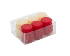 Mother Of Pearl Acrylic Flat Backgammon Stones Red And Ivory 26mm