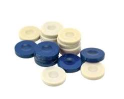 Galalith Luxury Backgammon Stones Blue & Ivory 36mm