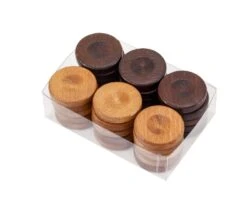 Wooden Backgammon Stones Natural & Brown 36mm