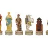 The Romans Vs Greeks Hand Painted Chess Pieces By Italfama
