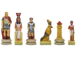 The Romans Vs Egyptians Hand Painted Themed Chess Pieces By Italfama
