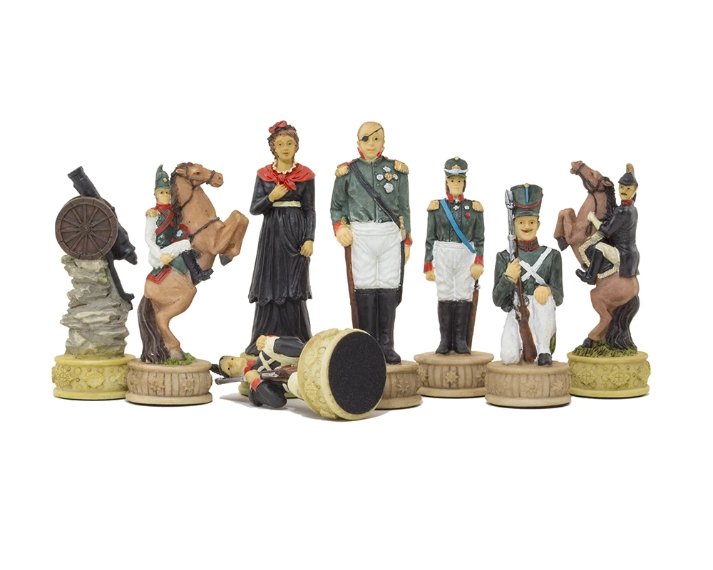 The Napoleon Vs Russians Hand Painted Themed Chess Pieces By Italfama 2 The Napoleon Vs Russians Hand Painted Themed Chess Pieces By Italfama - Image 2