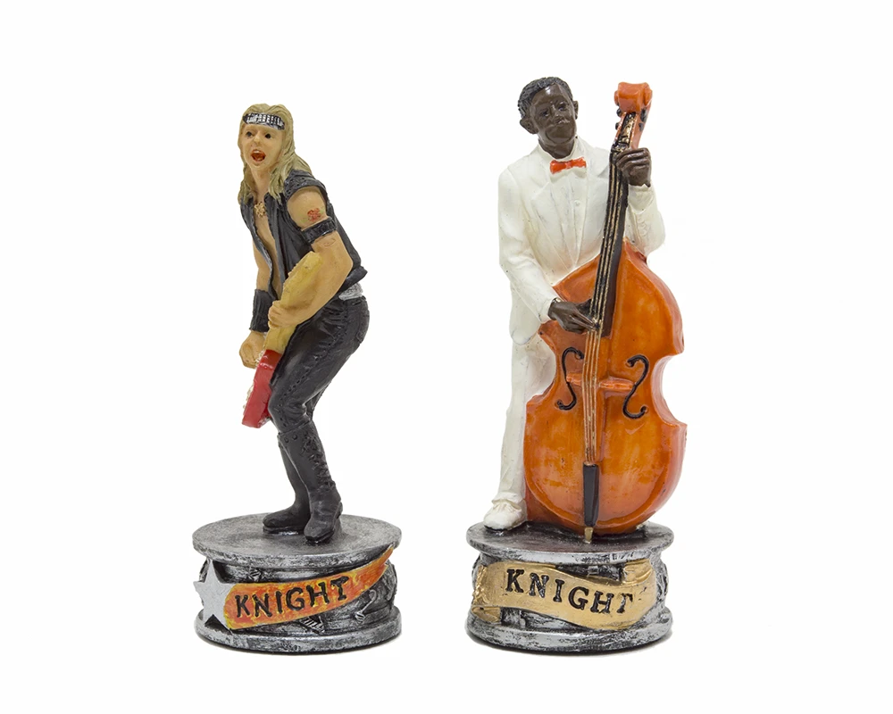 The Jazz Band Vs Rock Stars Hand Painted Themed Chess Pieces By Italfama 2 The Jazz Band Vs Rock Stars Hand Painted Themed Chess Pieces By Italfama - Image 2