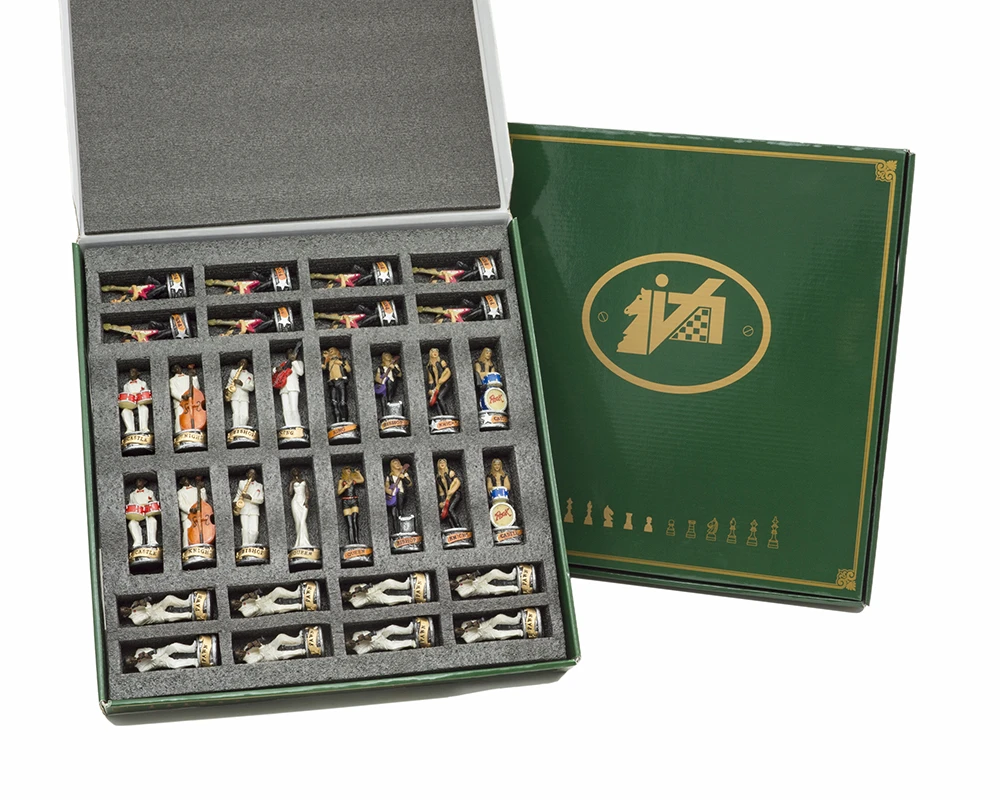 The Jazz Band Vs Rock Stars Hand Painted Themed Chess Pieces By Italfama 5 The Jazz Band Vs Rock Stars Hand Painted Themed Chess Pieces By Italfama - Image 5