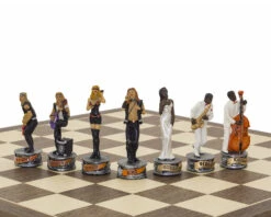 The Jazz Band Vs Rock Stars Hand Painted Themed Chess Pieces By Italfama 13 The Jazz Band Vs Rock Stars Hand Painted Themed Chess Pieces By Italfama -Chess Shop R70649 05