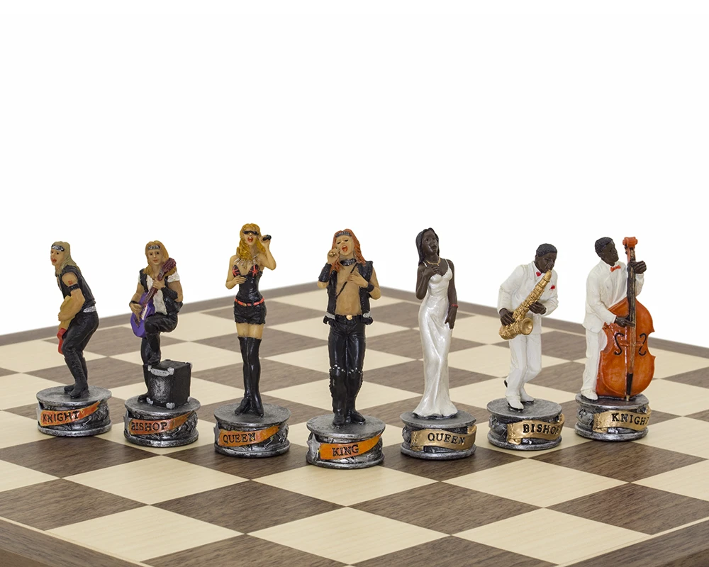 The Jazz Band Vs Rock Stars Hand Painted Themed Chess Pieces By Italfama 6 The Jazz Band Vs Rock Stars Hand Painted Themed Chess Pieces By Italfama - Image 6