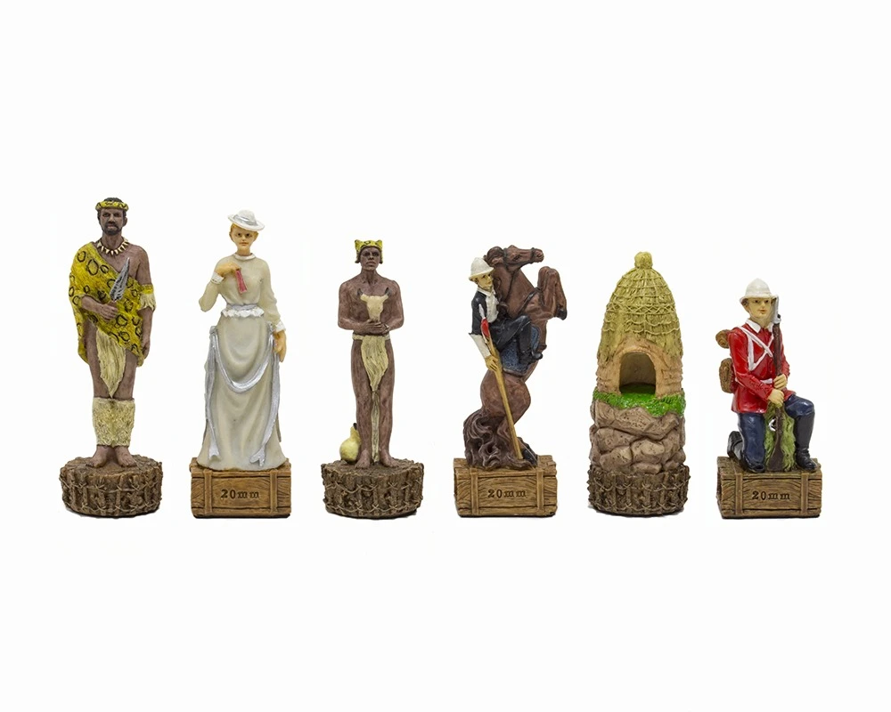 The British Vs Zulus Hand Painted Themed Chess Pieces By Italfama 1 The British Vs Zulus Hand Painted Themed Chess Pieces By Italfama
