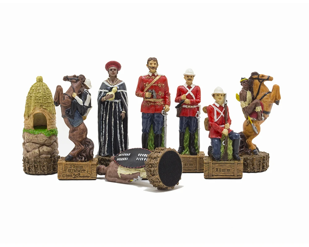 The British Vs Zulus Hand Painted Themed Chess Pieces By Italfama 2 The British Vs Zulus Hand Painted Themed Chess Pieces By Italfama - Image 2