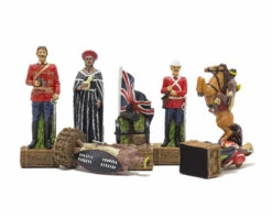 The British Vs Zulus Hand Painted Themed Chess Pieces By Italfama 11 The British Vs Zulus Hand Painted Themed Chess Pieces By Italfama -Chess Shop R70708 02