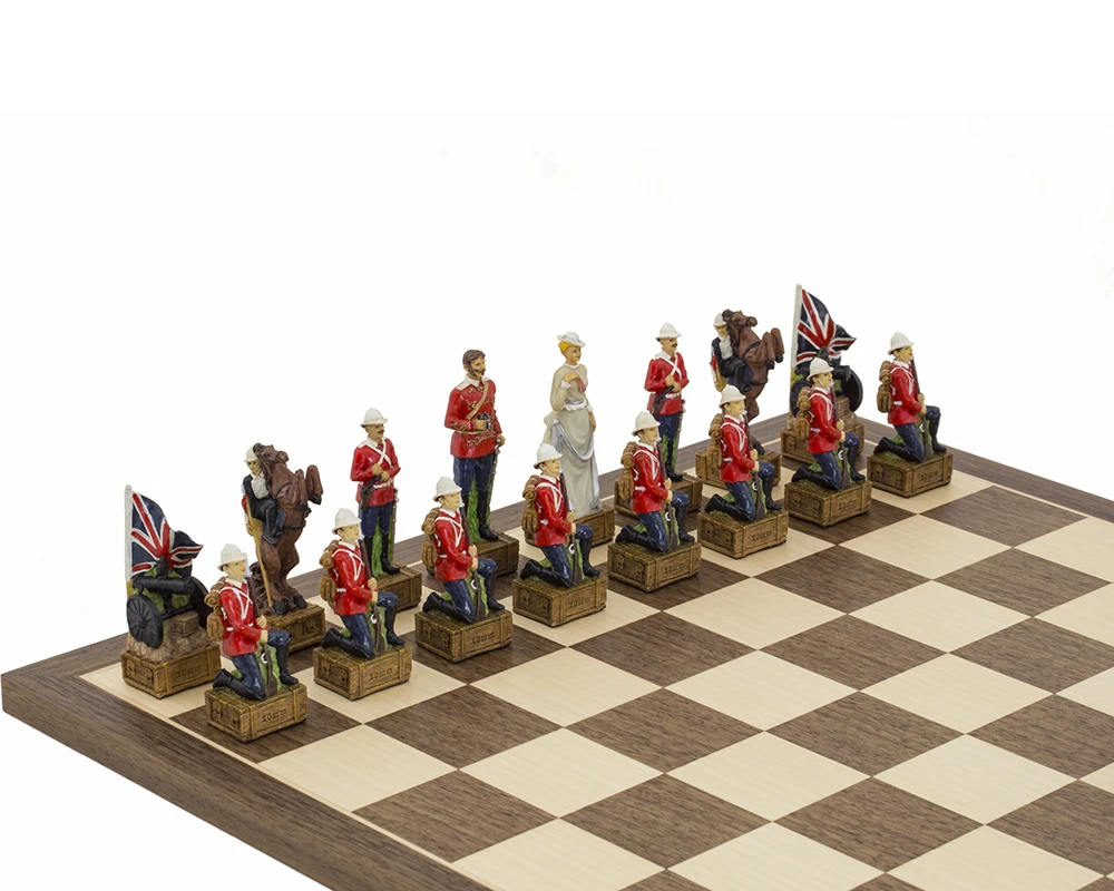 The British Vs Zulus Hand Painted Themed Chess Pieces By Italfama 5 The British Vs Zulus Hand Painted Themed Chess Pieces By Italfama - Image 5