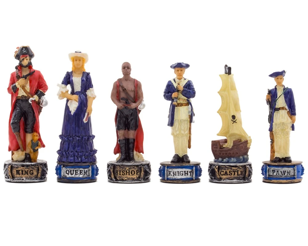 The Pirates Vs Navy Hand Painted Themed Chess Pieces By Italfama 1 The Pirates Vs Navy Hand Painted Themed Chess Pieces By Italfama