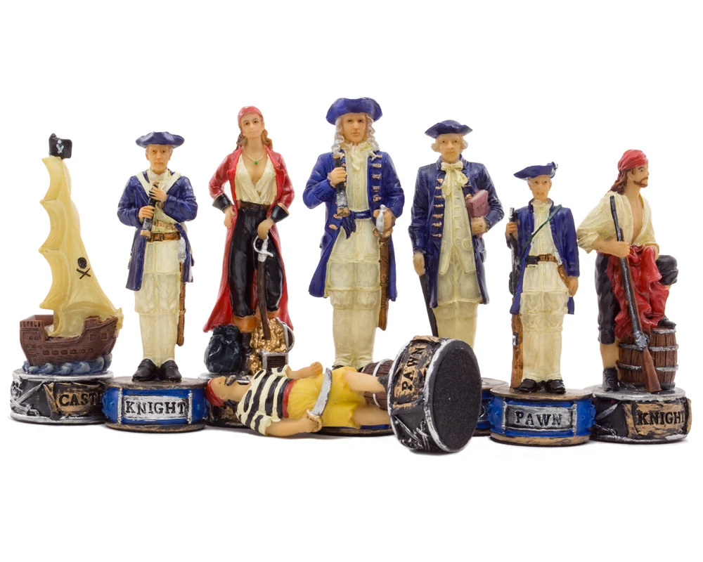 The Pirates Vs Navy Hand Painted Themed Chess Pieces By Italfama 2 The Pirates Vs Navy Hand Painted Themed Chess Pieces By Italfama - Image 2