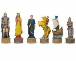 The Battle Of Troy Hand Painted Themed Chess Pieces By Italfama