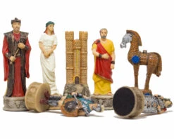 The Battle Of Troy Hand Painted Themed Chess Pieces By Italfama 10 The Battle Of Troy Hand Painted Themed Chess Pieces By Italfama -Chess Shop R72048 02
