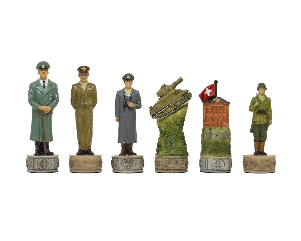 The Hitler Vs Roosvelt, Second World War Hand Painted Themed Chess Pieces By Italfama 1 The Hitler Vs Roosvelt, Second World War Hand Painted Themed Chess Pieces By Italfama
