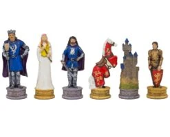 The King Arthur Hand Painted Themed Chess Pieces By Italfama
