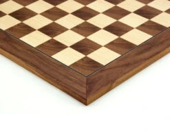 17.75 Inch Walnut And Maple Deluxe Chess Board